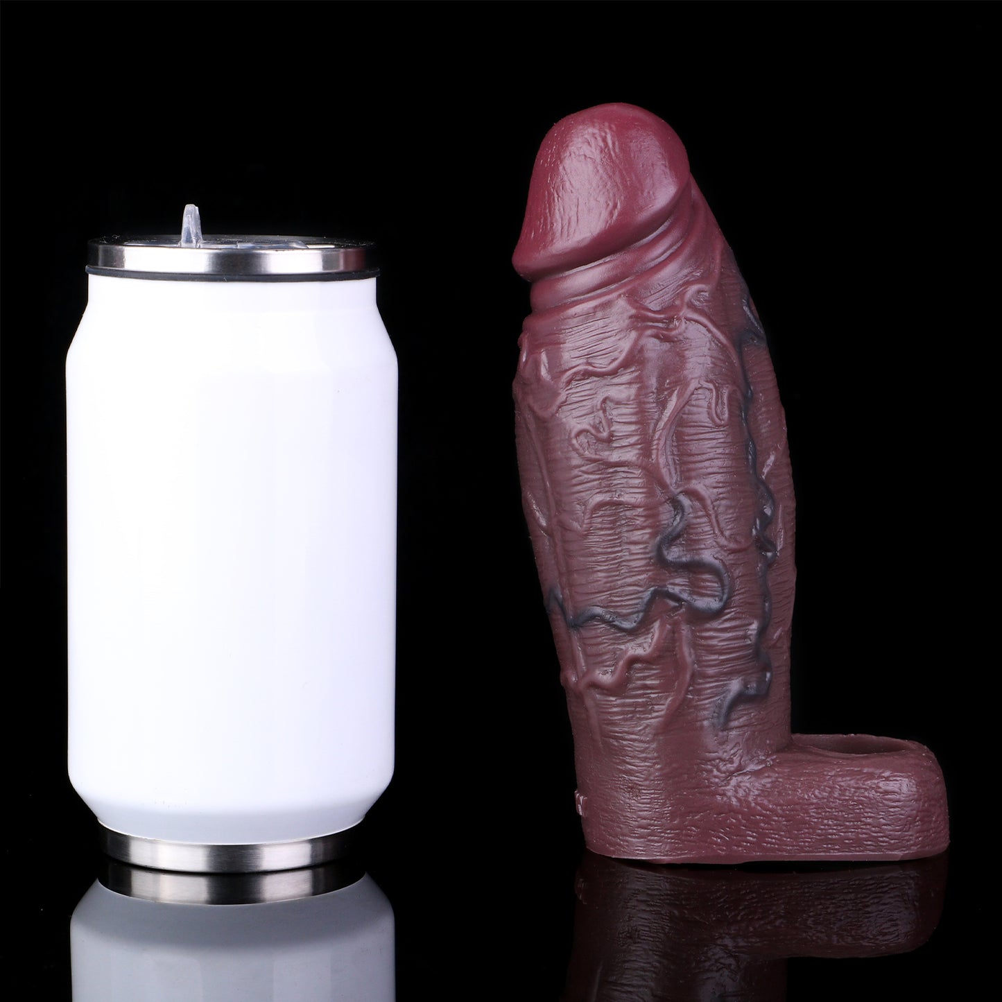 Ebony Cock Sleeve Realistische Penishülle - Lebensechte Texturen Silikon Extender Kondom