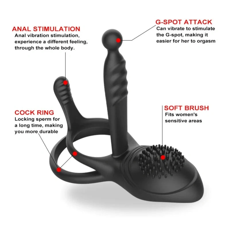 Penisringe und Vibrator aus Silikon zur Kontrolle der männlichen Ejakulation – G-Punkt-Stimulation und Klitoris-Saugwerkzeug für Frauen