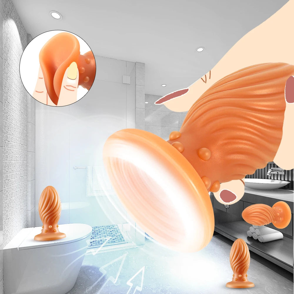Knotted Silicone Anal Butt Plug - Sprial Anal Dilator Expansion Vagina Prostate Massager
