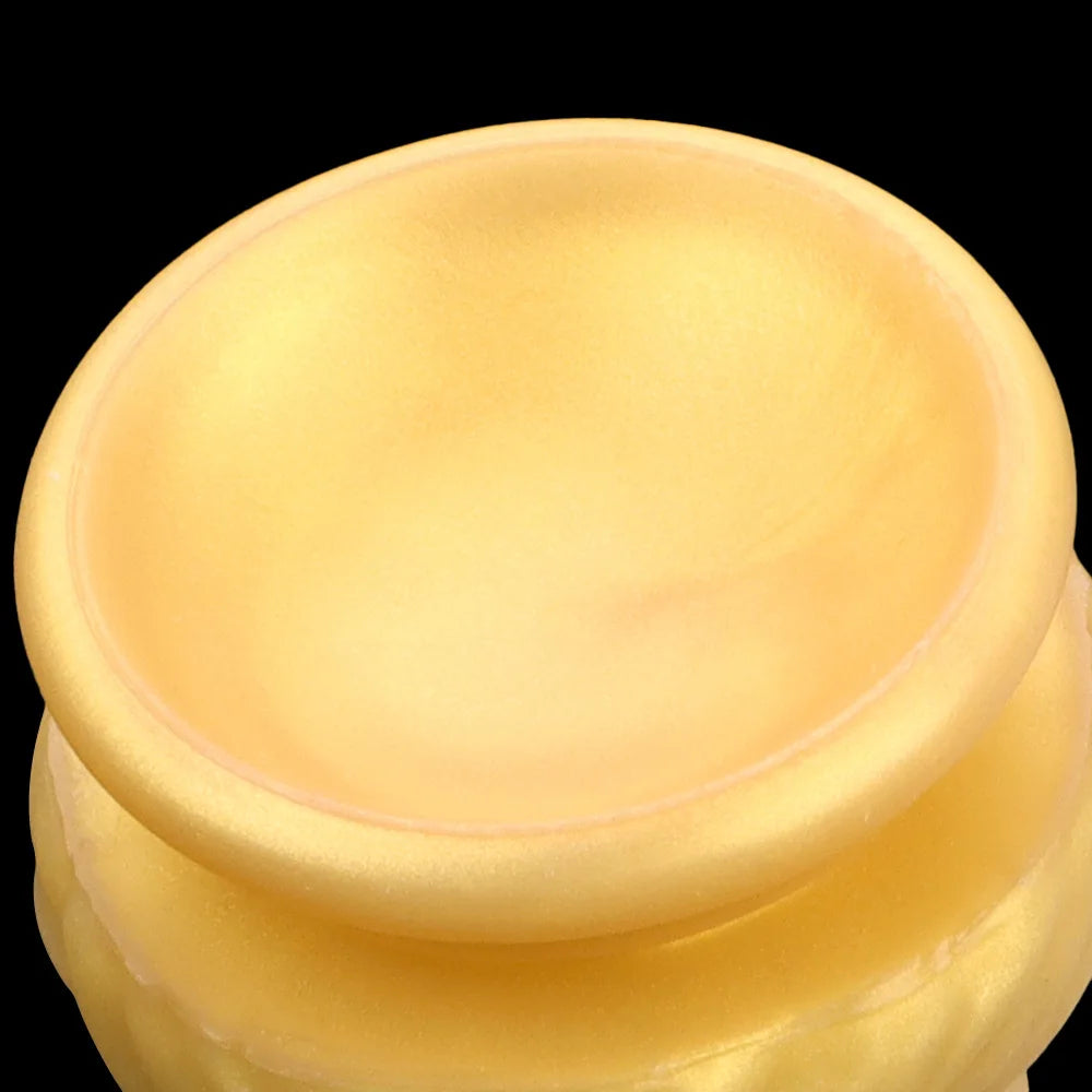 Goldener Monsterdildo-Buttplug – Exotischer geknoteter Analdildo, Vaginal-Prostata-Sexspielzeug