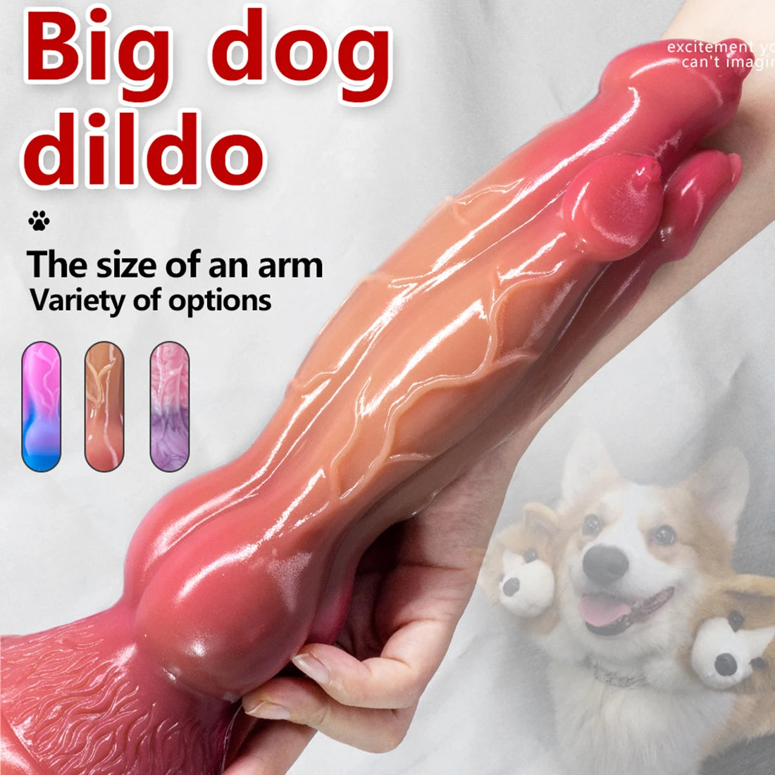 Realistic Thick Dog Dildo - 11 inch Monsterdildo Three Head Women Masturbating Sex Toys
