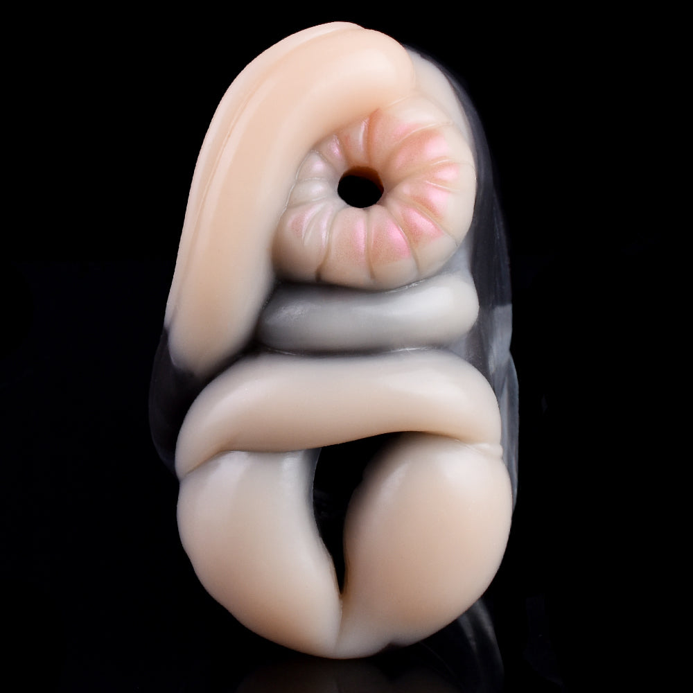 Tasse de masturbation de chatte de poche de girafe - Masturbateur masculin de double vagin anal en silicone