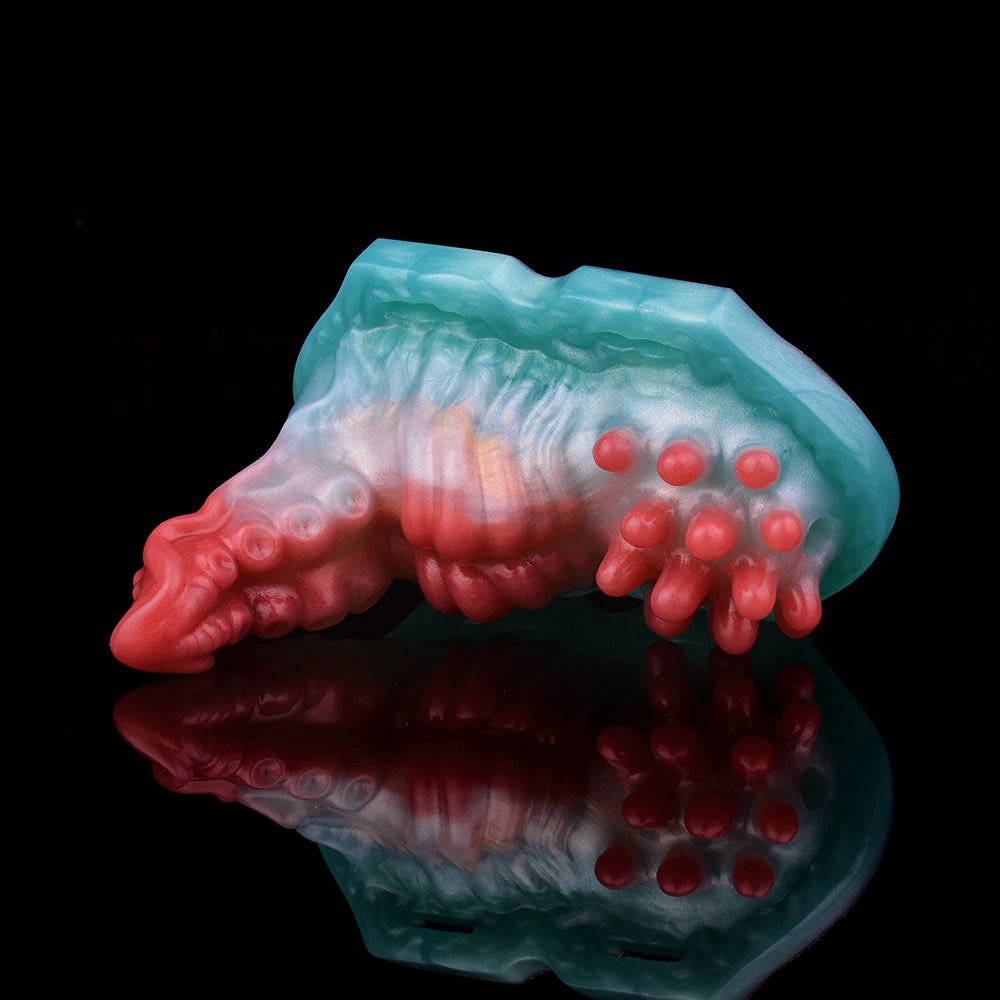 Godemichet sexuel lumineux en forme de dragon - Masturbateur vaginal anal à télécommande avec nœuds vibrants