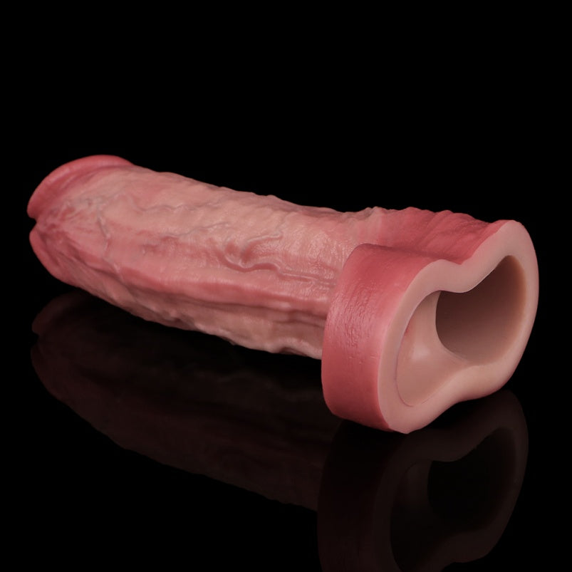 Gaine vibrante télécommandée pour pénis Lightskin, énorme extenseur masculin en silicone