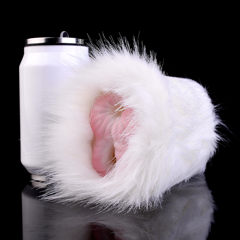 Pelzige Sexpuppe mit Merinoschaf-Taschenmuschi – Penis-Masturbator mit weißem Fell und Tiermuschis