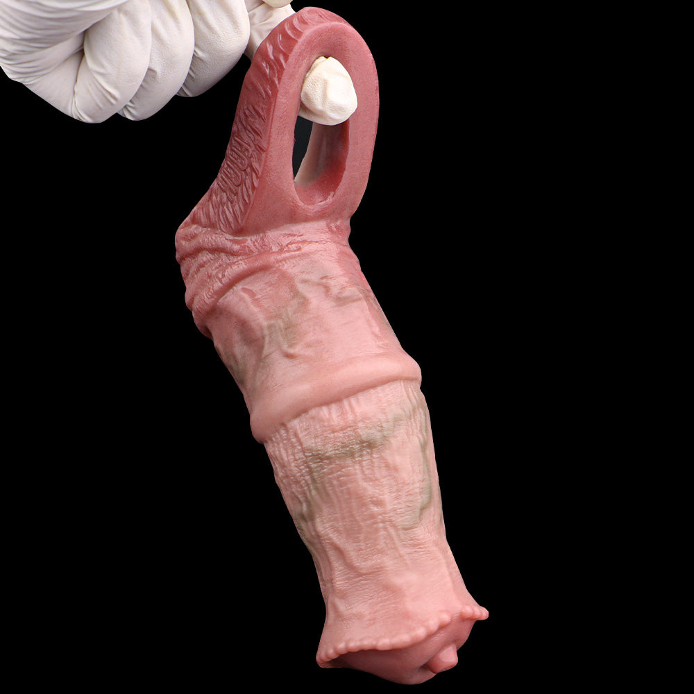 Big Girthy Penis Sleeve Condom Sex Toys for Men - Fantasy Horsedildo Cock Sheath Extender