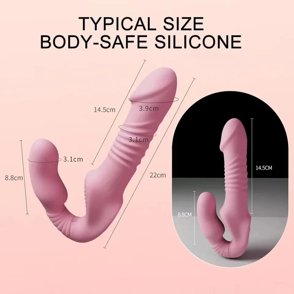 Ferngesteuerter Stoßdildo – Strap-On-Dildo-Vibrator-Sexspielzeug für Frauen