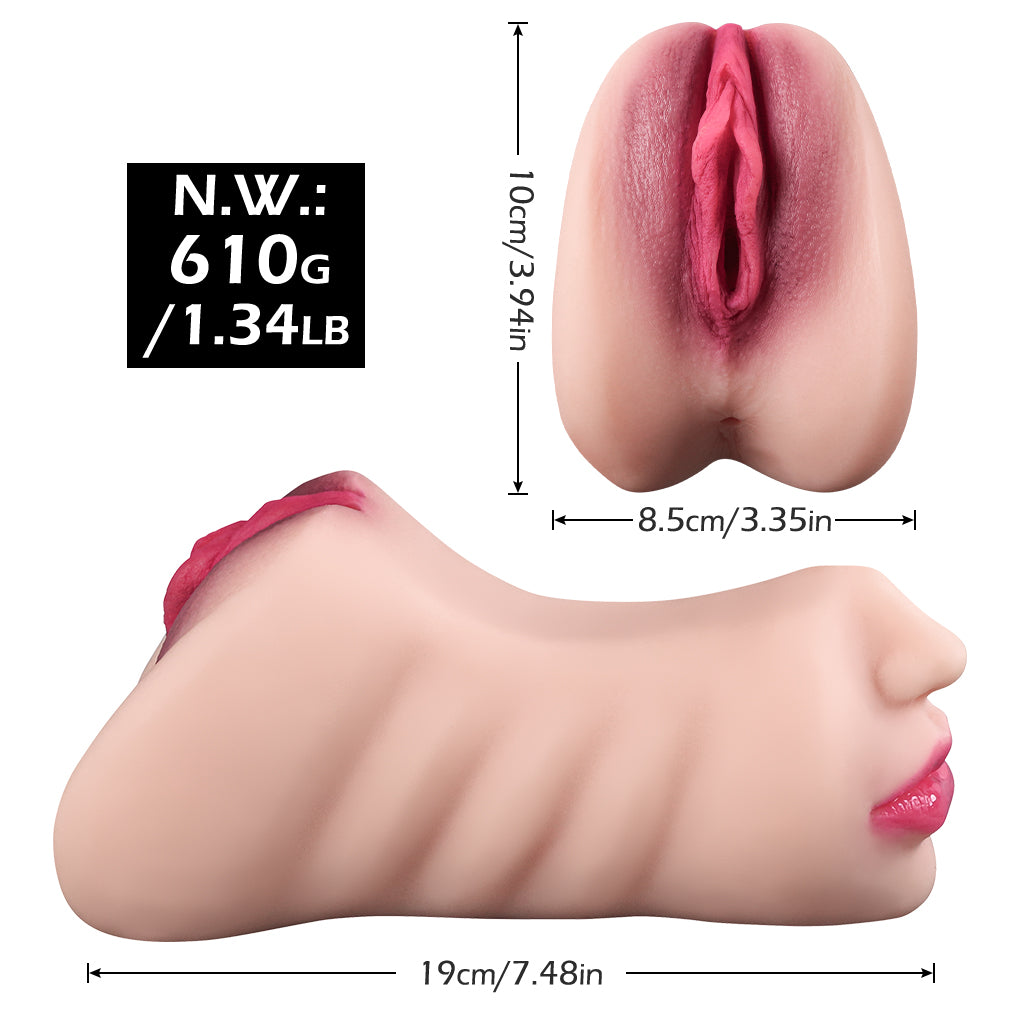 Masturbateur masculin de sexe oral de poche de chatte grandeur nature - Coupe de masturbation de pénis de fellation fantastique