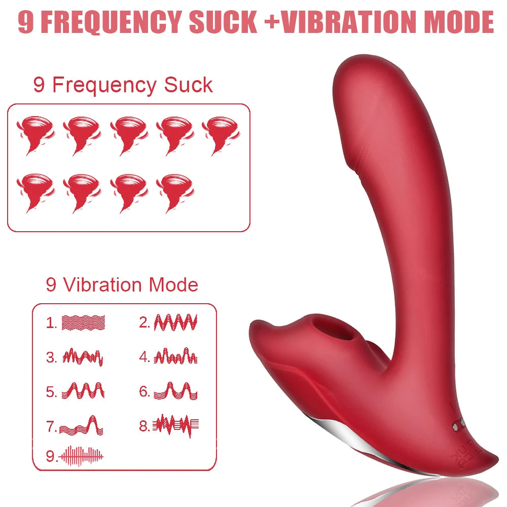 Fernbedienung Klitoris saugender G-Punkt-Vibrator – 9 vibrierender Dildo, weibliches Sexspielzeug