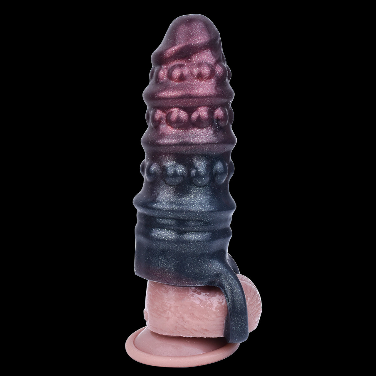 Black Warrior Cock Sleeve Sheath Extender - Dehnbarer Cockring Penishülle Männliches Sexspielzeug