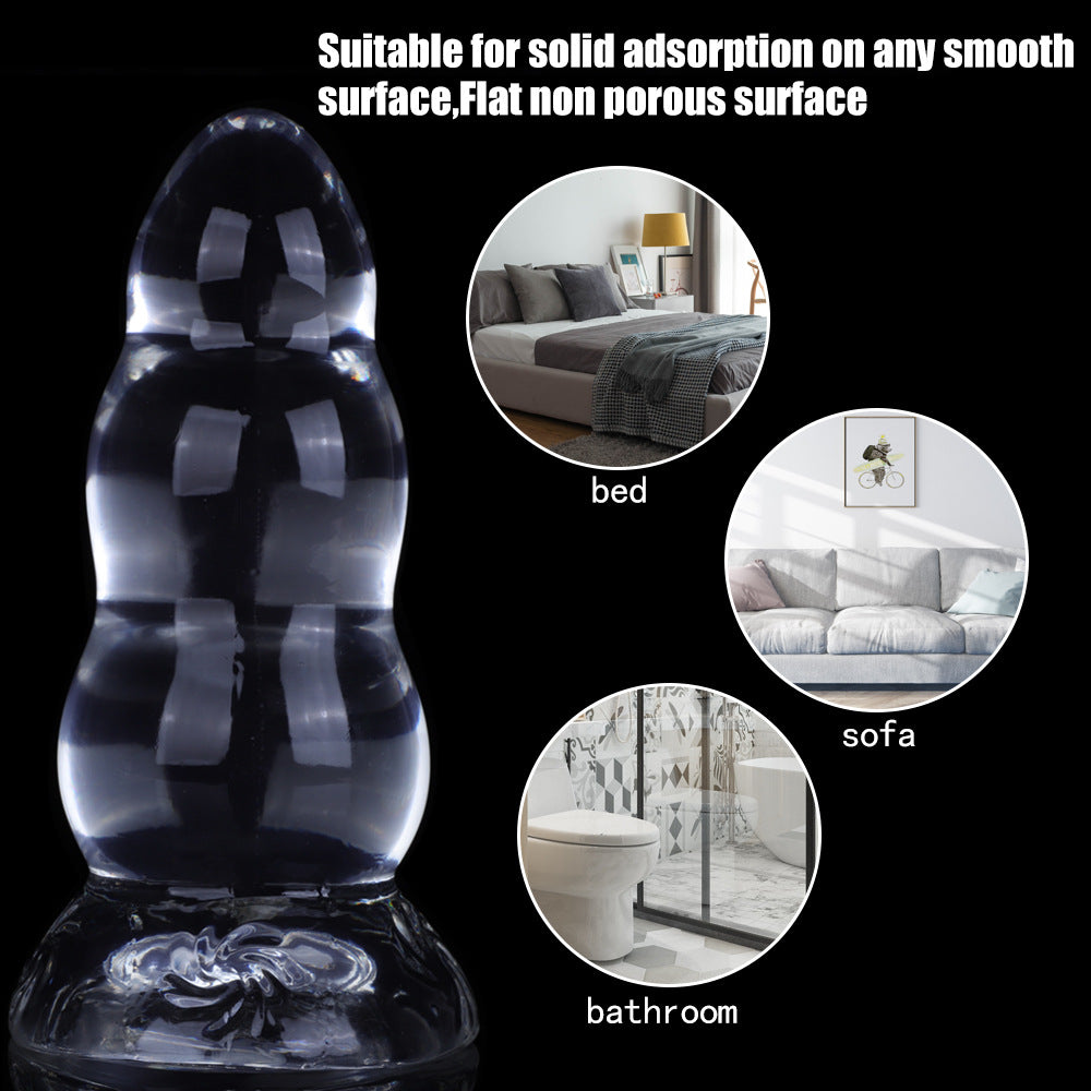 Große riesige Silikondildos – transparenter Jelly-Riesen-Analplug mit starkem Saugnapf