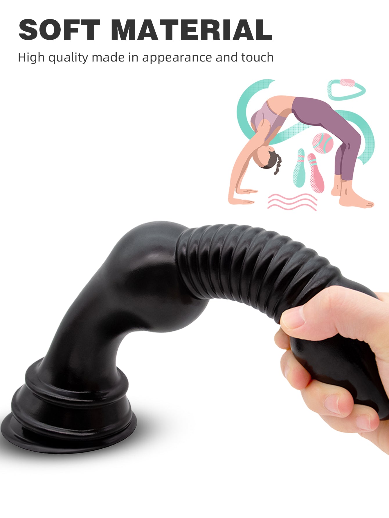 Analdildos mit großen Fäden – 11,8 Zoll große schwarze Dildos, Sexspielzeug für Frauen und Männer
