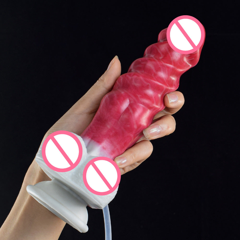Ejakulierender Monsterdildo-Buttplug – Großes, spiralförmiges Sexspielzeug für die vaginale Prostatamassage für Frauen