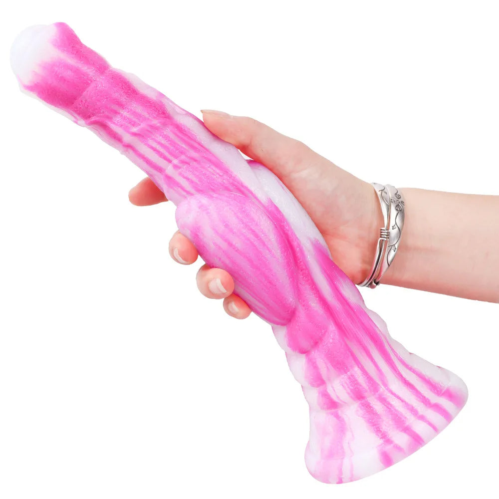 Exotischer Pferdedildo-Analplug – realistischer Tier-Rosa-Dildo aus Silikon, Sexspielzeug