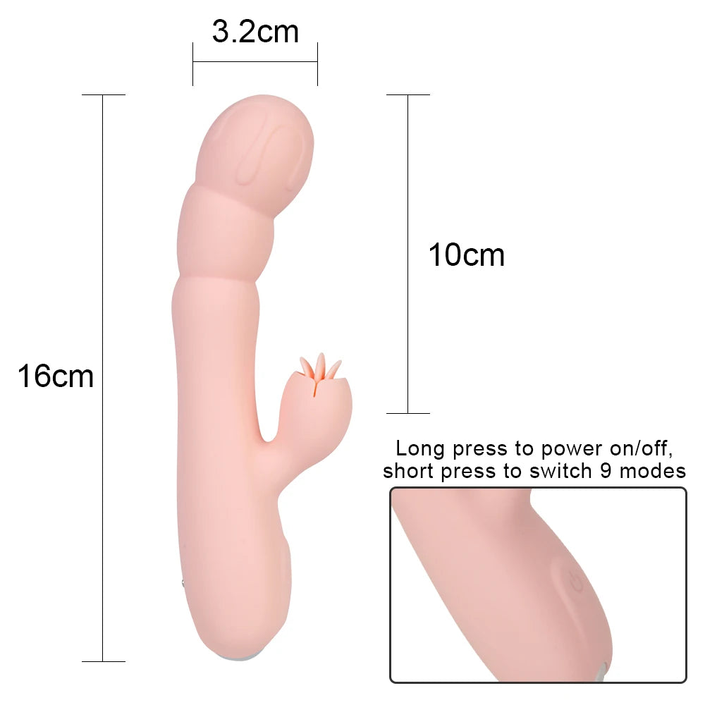 Gode vibrant à pince à clitoris pour langue - Stimulation clitoridienne du point G pour femme - Jouet sexuel