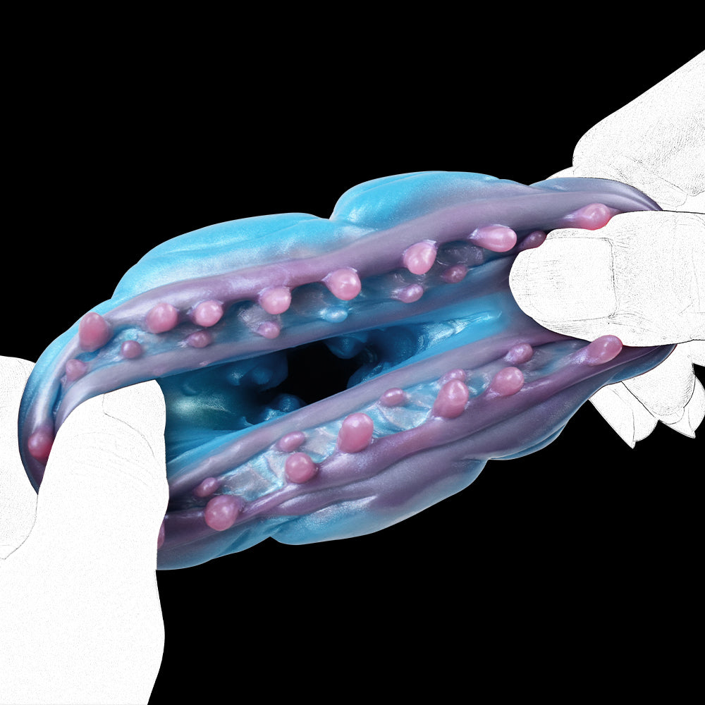 Masturbateur masculin en forme de chatte anémone de mer – Jouet de massage vaginal et pénis fantastique pour adultes