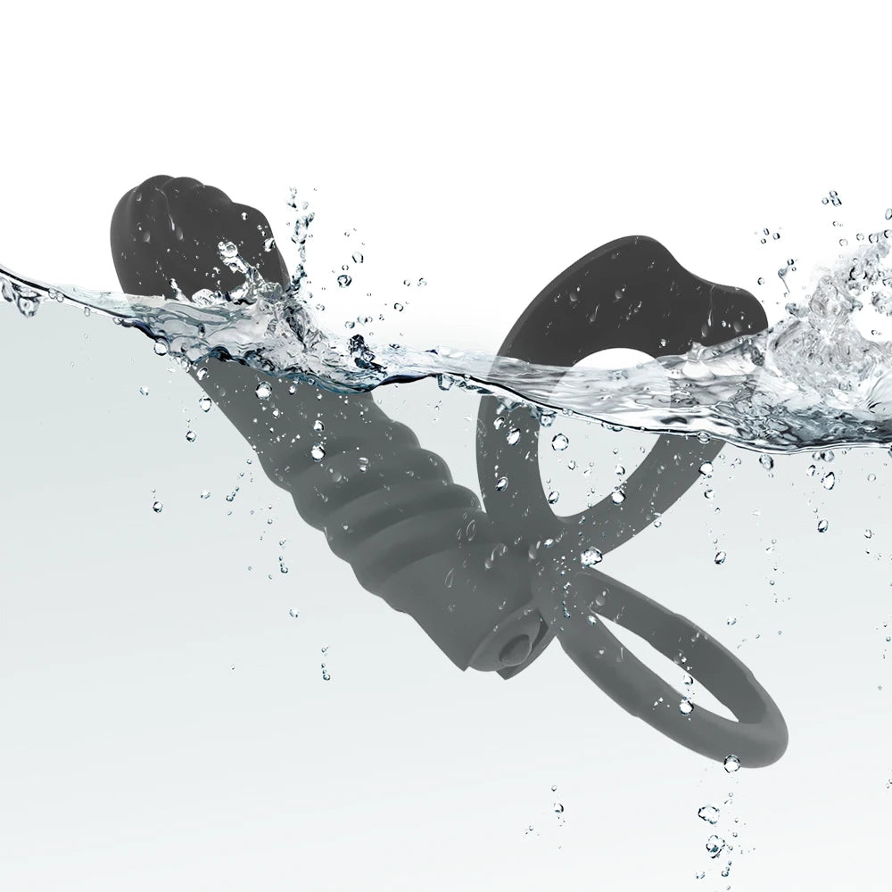 Gode vibrant à sangle - Vibromasseur Bullet Cock Ring Retarder l'éjaculation Double Stimulation