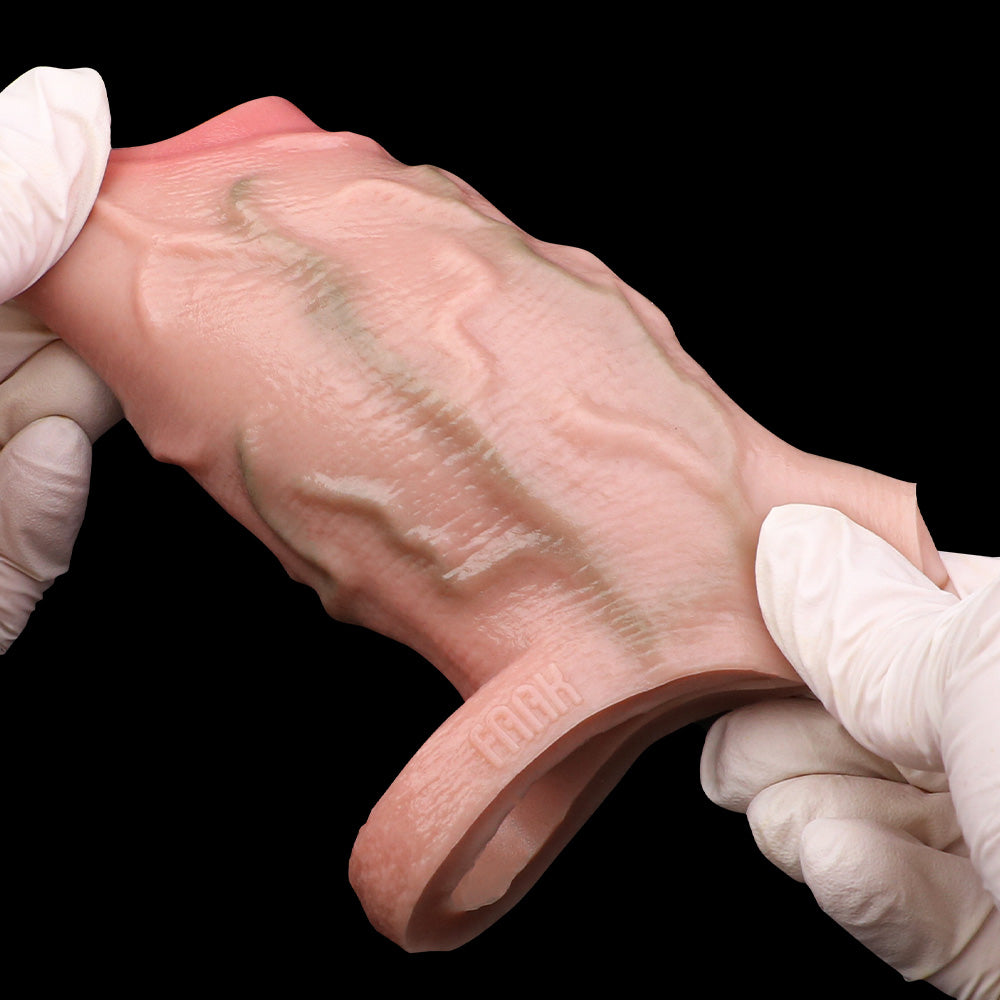 Großer, realistischer Penis-Extender mit großem Umfang – Penishülle in Lebensgröße, weiches Silikon, Sexspielzeug für Männer