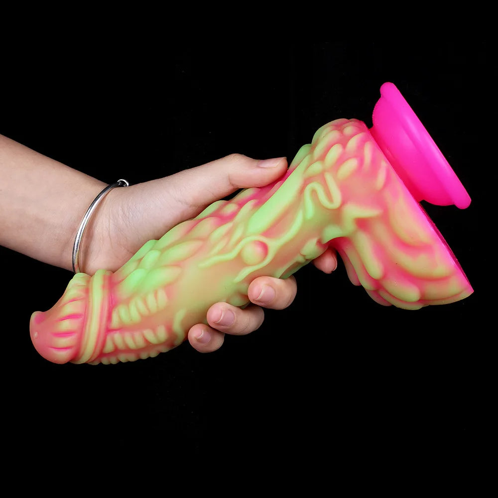 Bunter Monster-Umschnalldildo – Fantasy-Drachen-Dildos, Buttplug, Analspielzeug