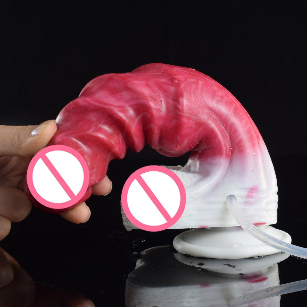 Ejakulierender Monsterdildo-Buttplug – Großes, spiralförmiges Sexspielzeug für die vaginale Prostatamassage für Frauen