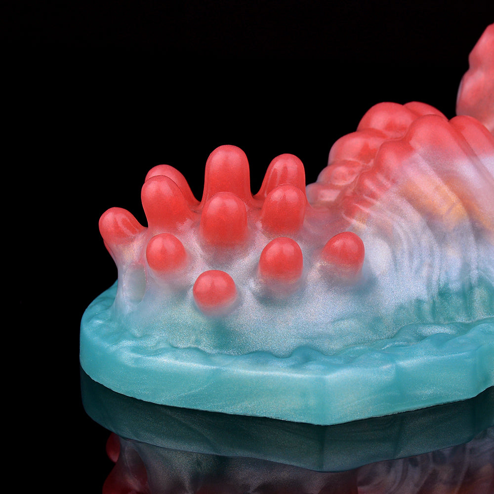 Godemichet sexuel lumineux en forme de dragon - Masturbateur vaginal anal à télécommande avec nœuds vibrants