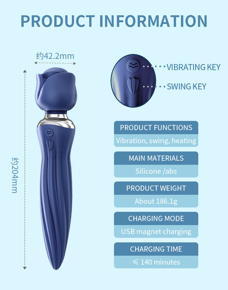 Remote Control Vibrating Dildo Butt Plug - 360° Rotation G Spot Rose Handle Prostate Massager