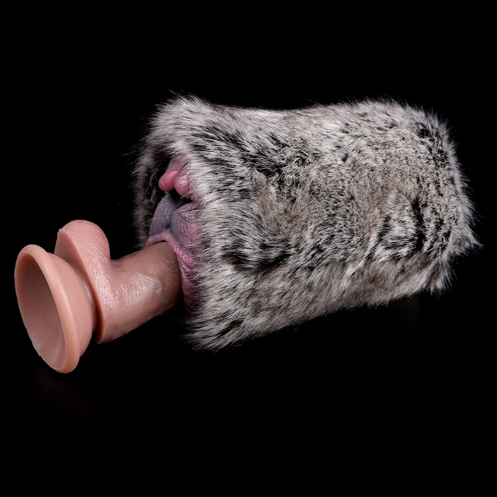 Furry Sex Animal Pussies Masturbationstasse – Fantasy Latex Silikon Taschenmasturbator für Männer