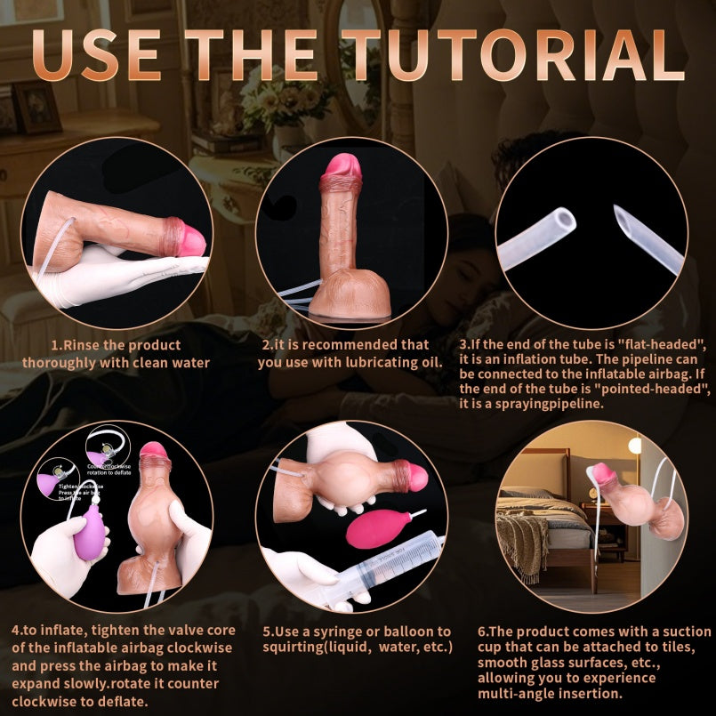 Inflatable Fake Cum Dildo – Designed Exclusively Sex Toys for Women Deep Vaginal Pleasure