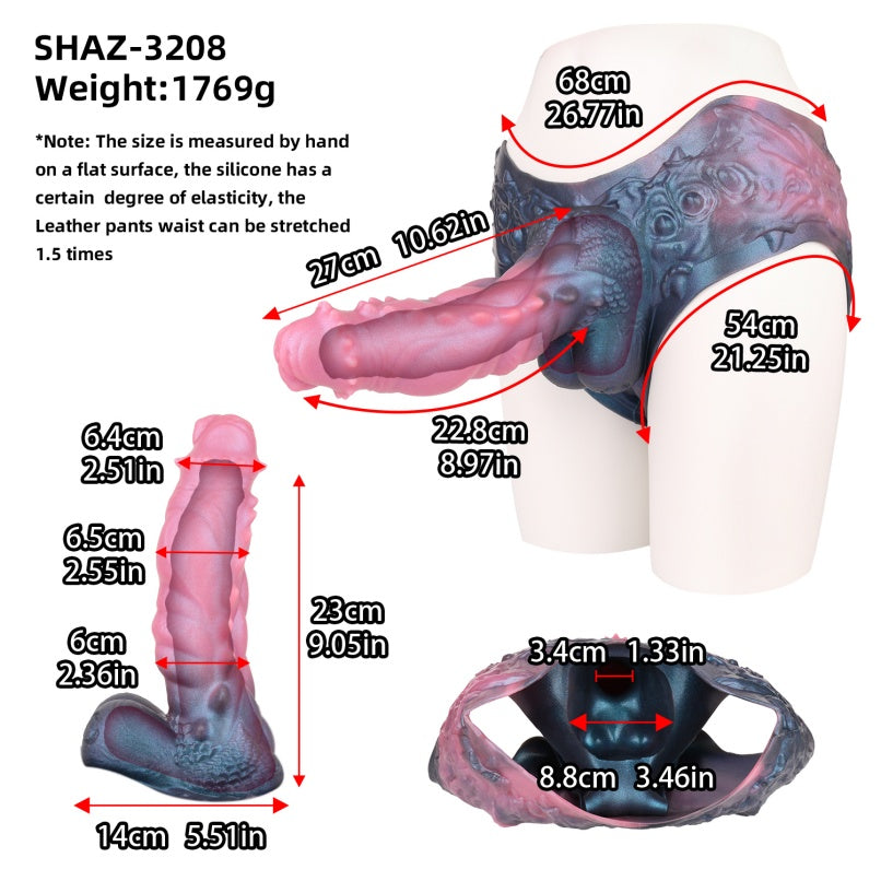 Male Penis Enlargement Fantasy Cock Sleeve - Wearable Monster Silicone Delay Device