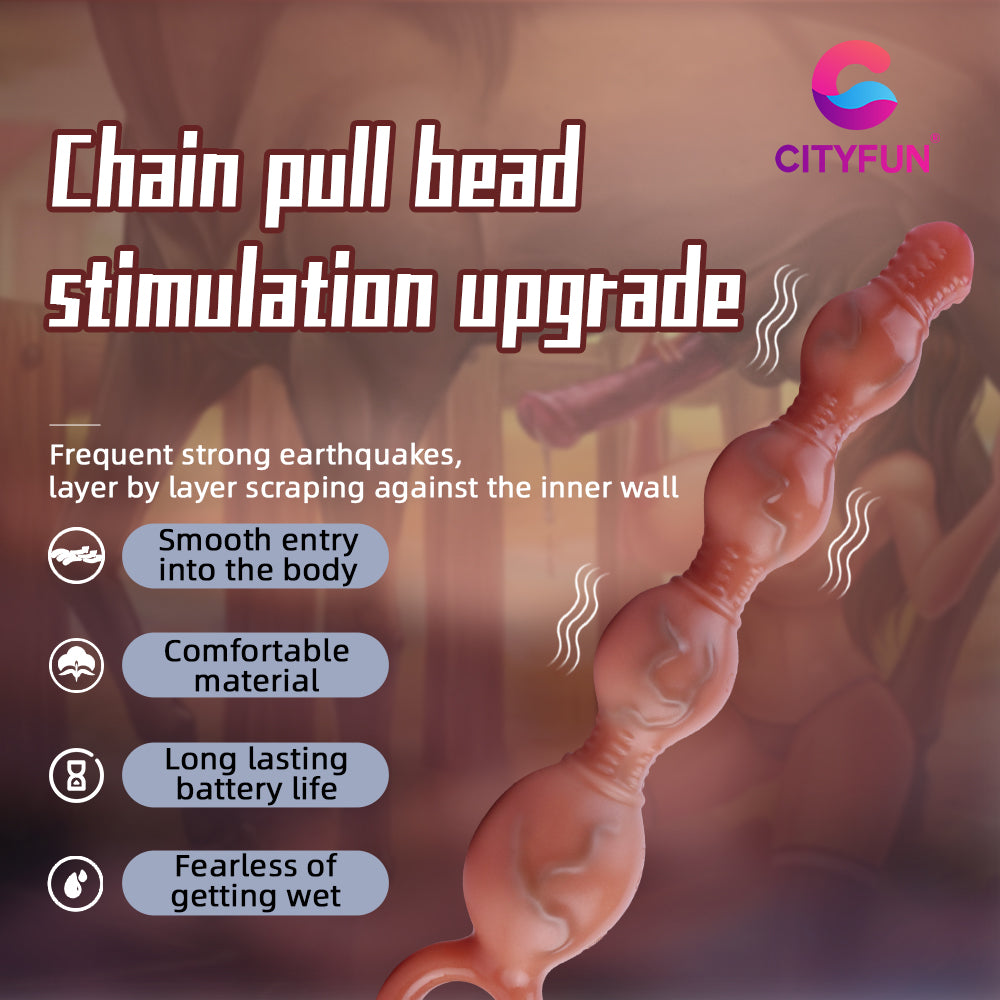 Vibrating Dog Dildo Anal Beads - 4 Anal Balls Prostate Massager Vaginal Masturbator