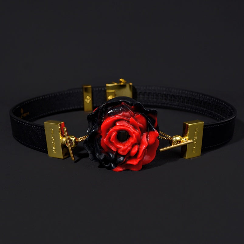 Kit de bondage en silicone avec boule fantaisie florale - Parfait pour les jeux de quiz BDSM avec gode ceinture pour femmes