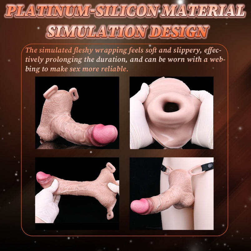 Wearable Silicone Realistic 6-Inch Penis Sleeve – Ejaculation Control Tool for Male Erectile Support