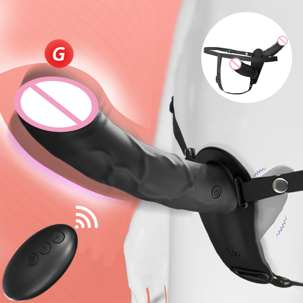 Doppelendiger Lesiban Strap-On Dildo - Realistischer schwarzer Dildo, Sexspielzeug für Paare