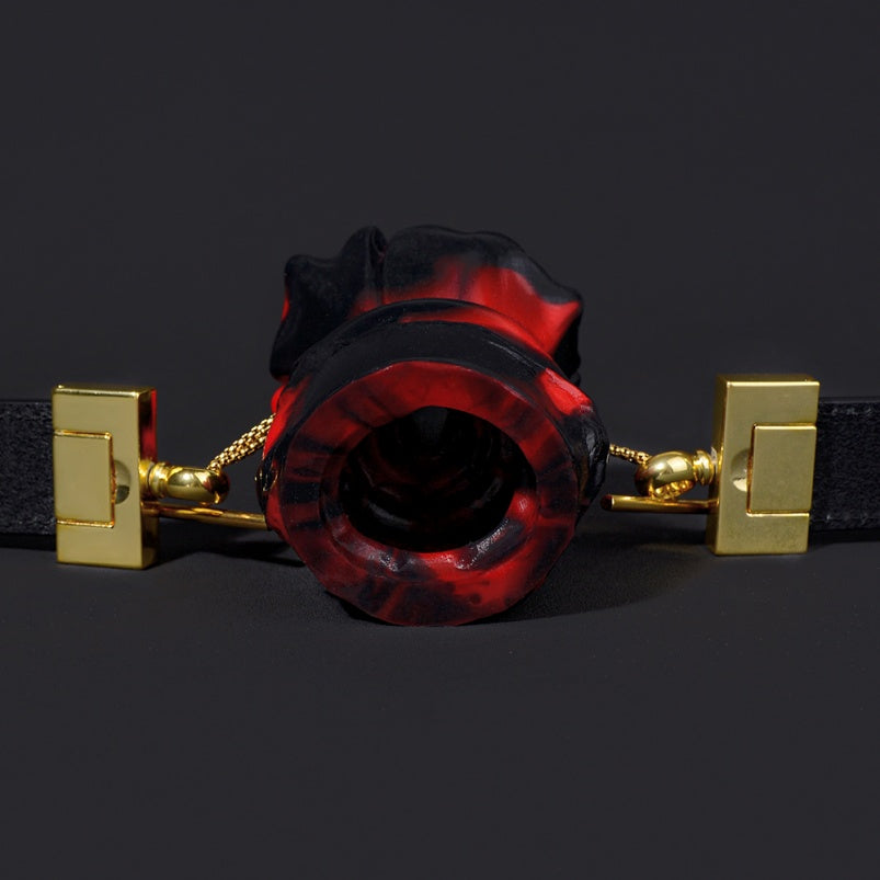 Kit de bondage en silicone avec boule fantaisie florale - Parfait pour les jeux de quiz BDSM avec gode ceinture pour femmes