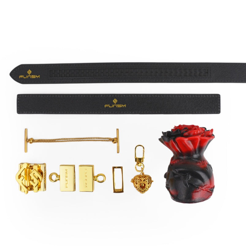 Kit de bondage en silicone avec boule fantaisie florale - Parfait pour les jeux de quiz BDSM avec gode ceinture pour femmes
