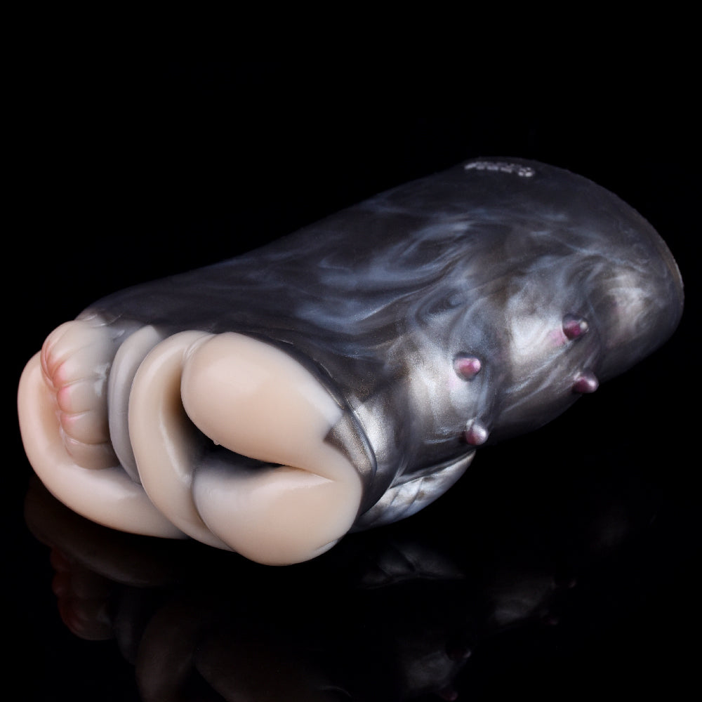 Tasse de masturbation de chatte de poche de girafe - Masturbateur masculin de double vagin anal en silicone