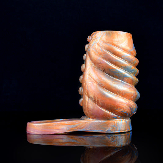 Golden Sprial Cock Sleeve Extender - Fantasy Girthy Penis Enlargement Sex Toys for Men