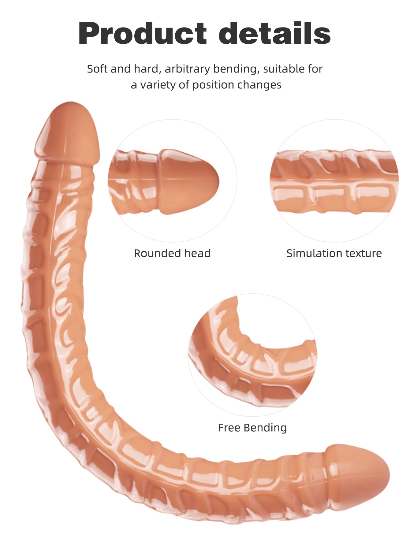 Double-end Dildo Pegging Sexuality - 13 inch Long Doule Head Sex Toys for Women Lesbian
