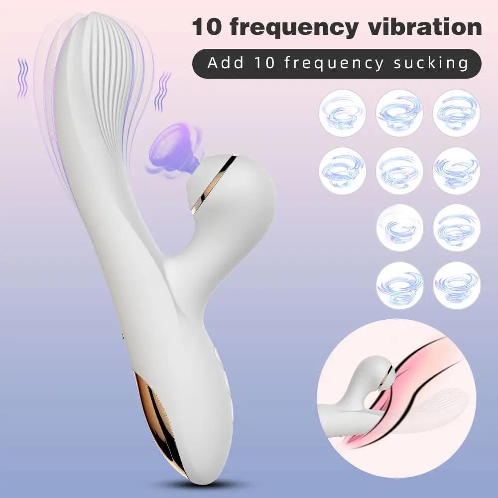 Clit Sucking G-spot Vibrator- Rabbit Clitoral Vibrating Anal Plug Sex Toys for Women