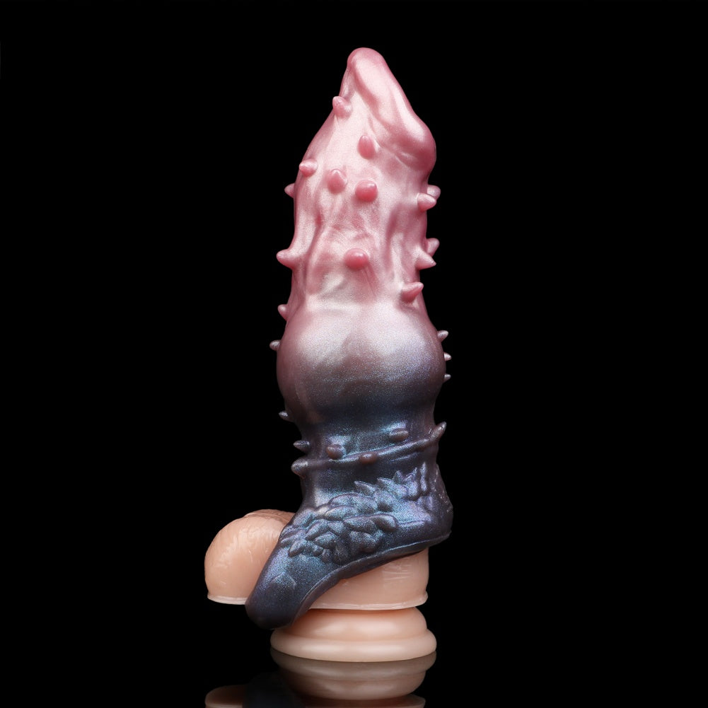 Localized Expansion Fantasy Monster Cock Sleeve - Textured Silicone Penis Extender for Enhanced Girth and Size
