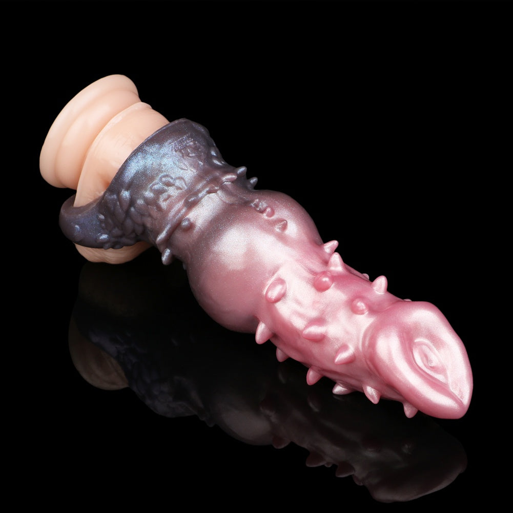 Spiked Monster Cock Sleeve - Textured Silicone Penis Extender for Enhanced Girth and Size
