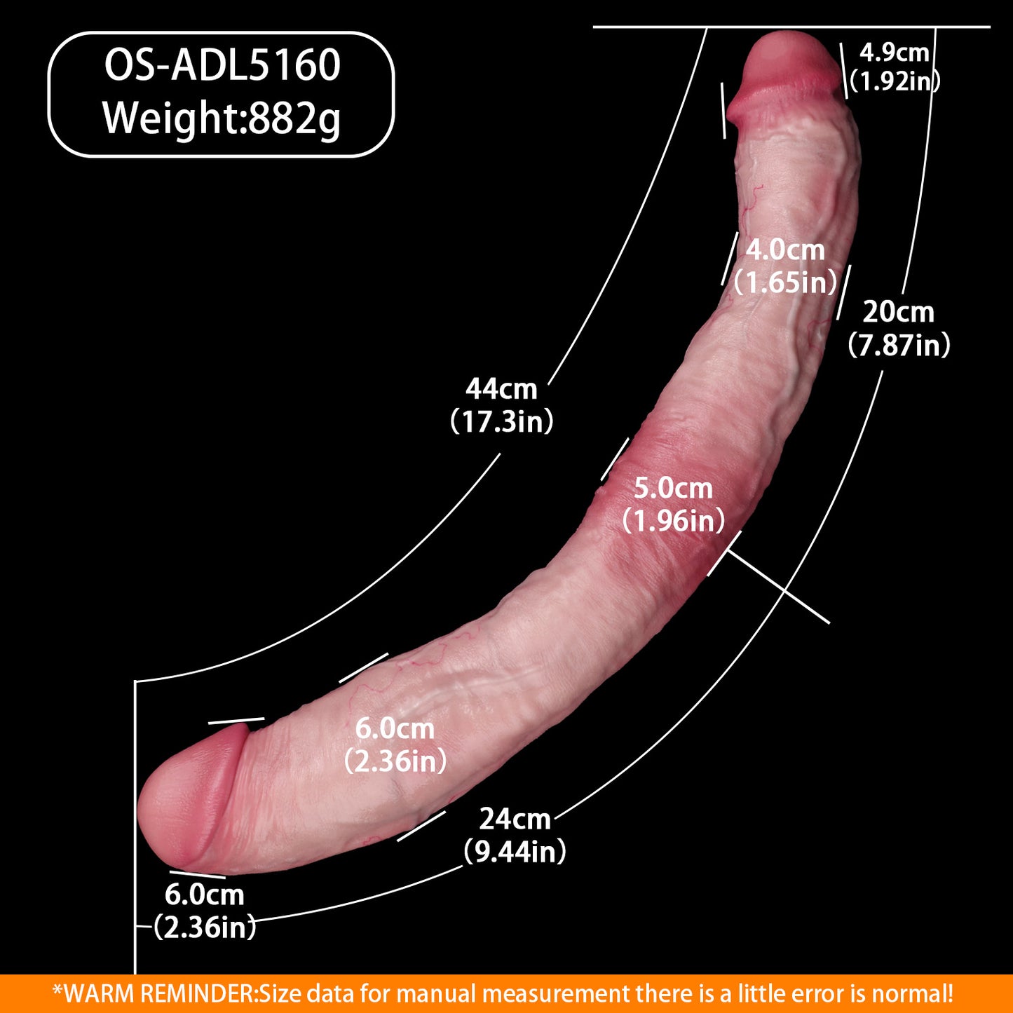 Extra-Long Double-Ended Dildo for Two — Platinum Silicone Dual-Head Dildo with Gradient Finish, Veined Shaft & Shared Pleasure Design