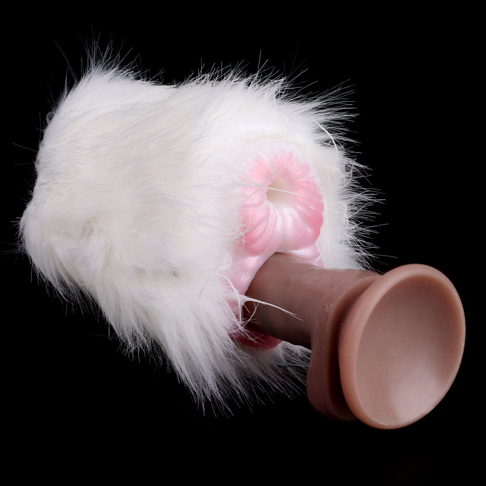 Pelzige Sexpuppe mit Merinoschaf-Taschenmuschi – Penis-Masturbator mit weißem Fell und Tiermuschis