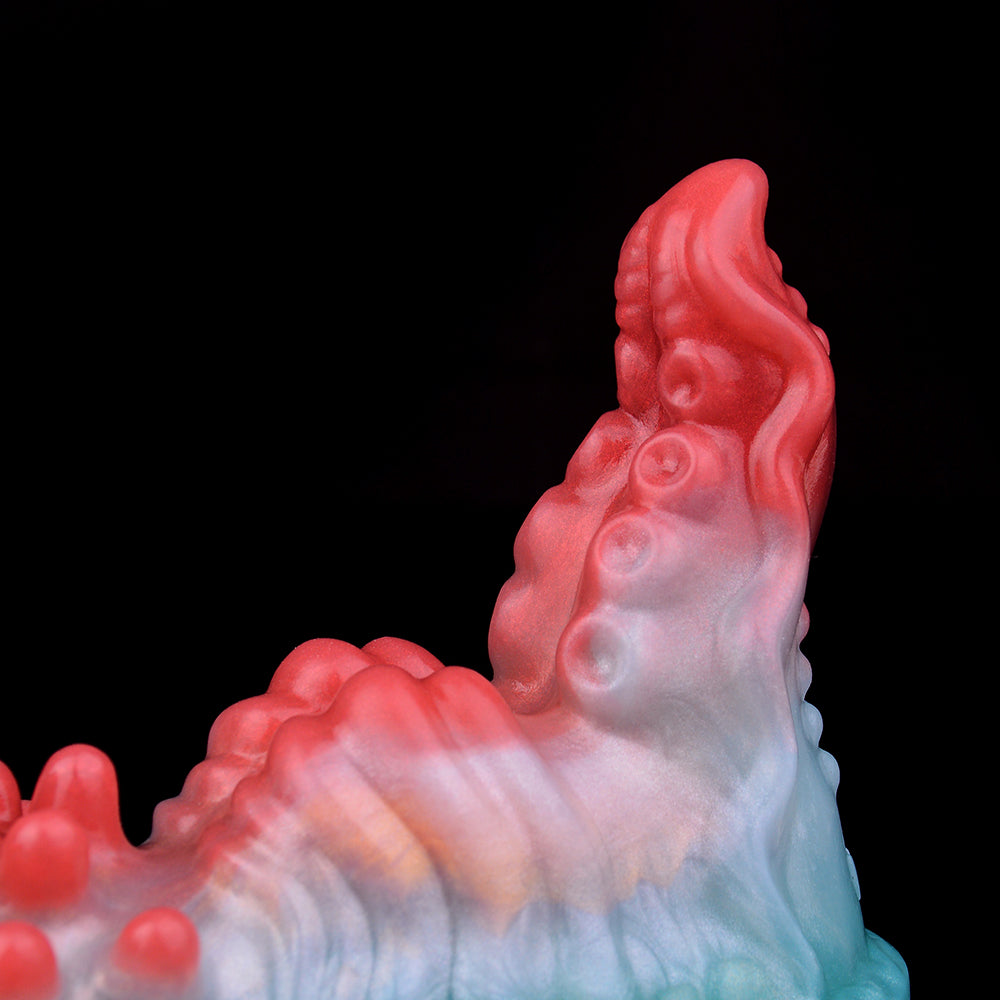 Godemichet sexuel lumineux en forme de dragon - Masturbateur vaginal anal à télécommande avec nœuds vibrants