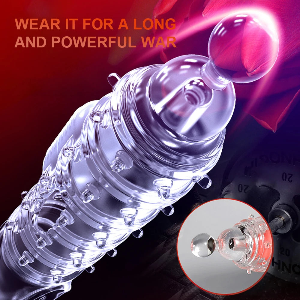 Gelée Silicone manchon de coq vibrant pénis Extender retard éjaculation préservatif jouets sexuels pour hommes
