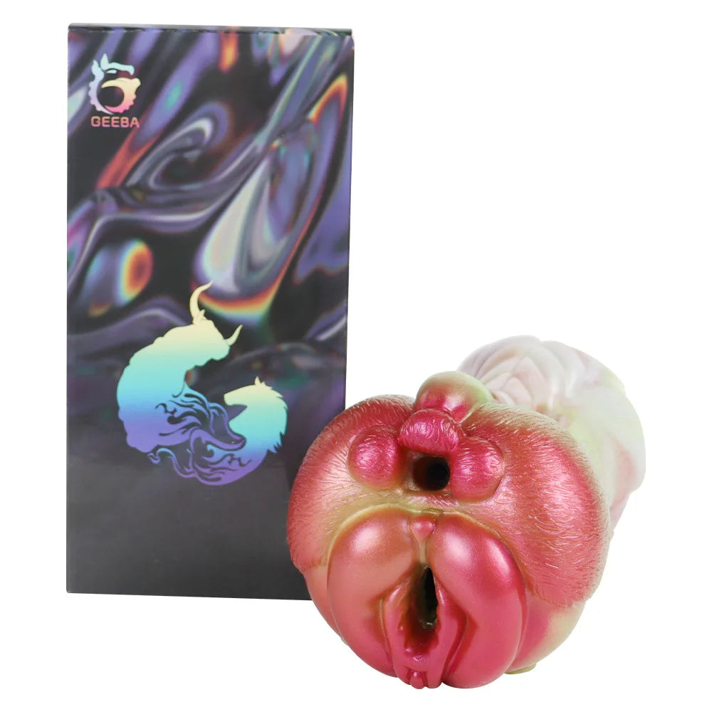 Cat Vagina Pocket Pussy Male Masturbator - Silicone Animal Penis Masturbation Cup