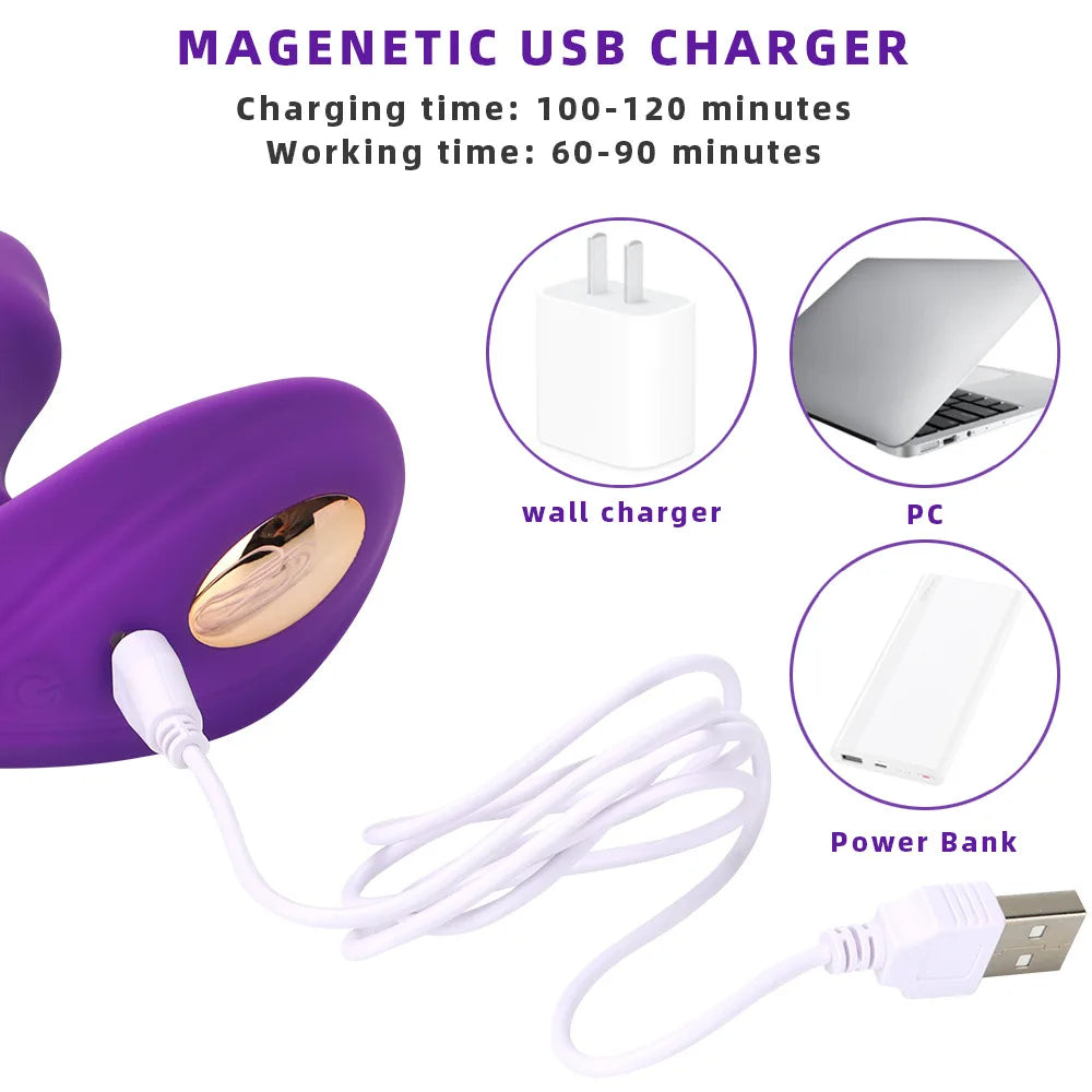 Vibromasseur pour femme télécommandé - Gode anal Vibromasseur point G Clit Sucer Perles anales vibrantes Jouet sexuel