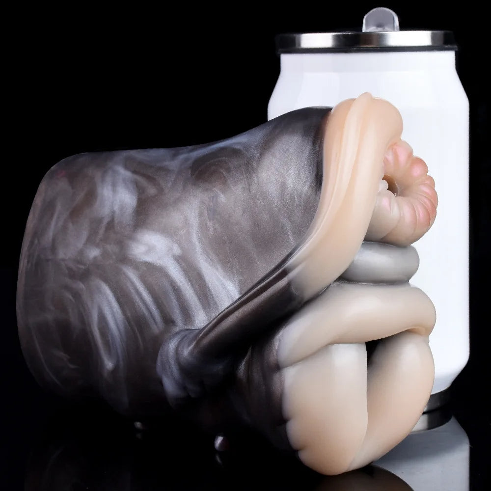 Tasse de masturbation de chatte de poche de girafe - Masturbateur masculin de double vagin anal en silicone