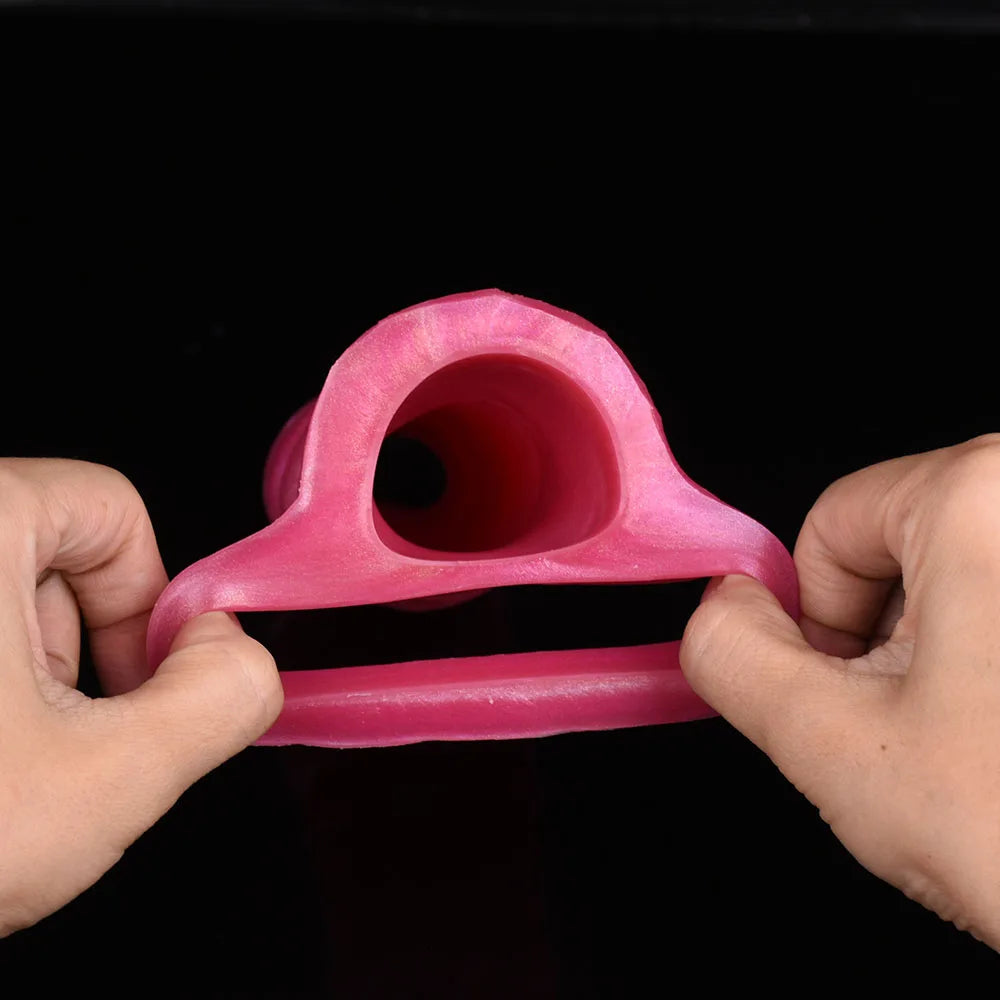 Monsterdildo Penis Sleeve - Agrandisseur en silicone Cock Ring Retarder l'éjaculation Jouets sexuels masculins