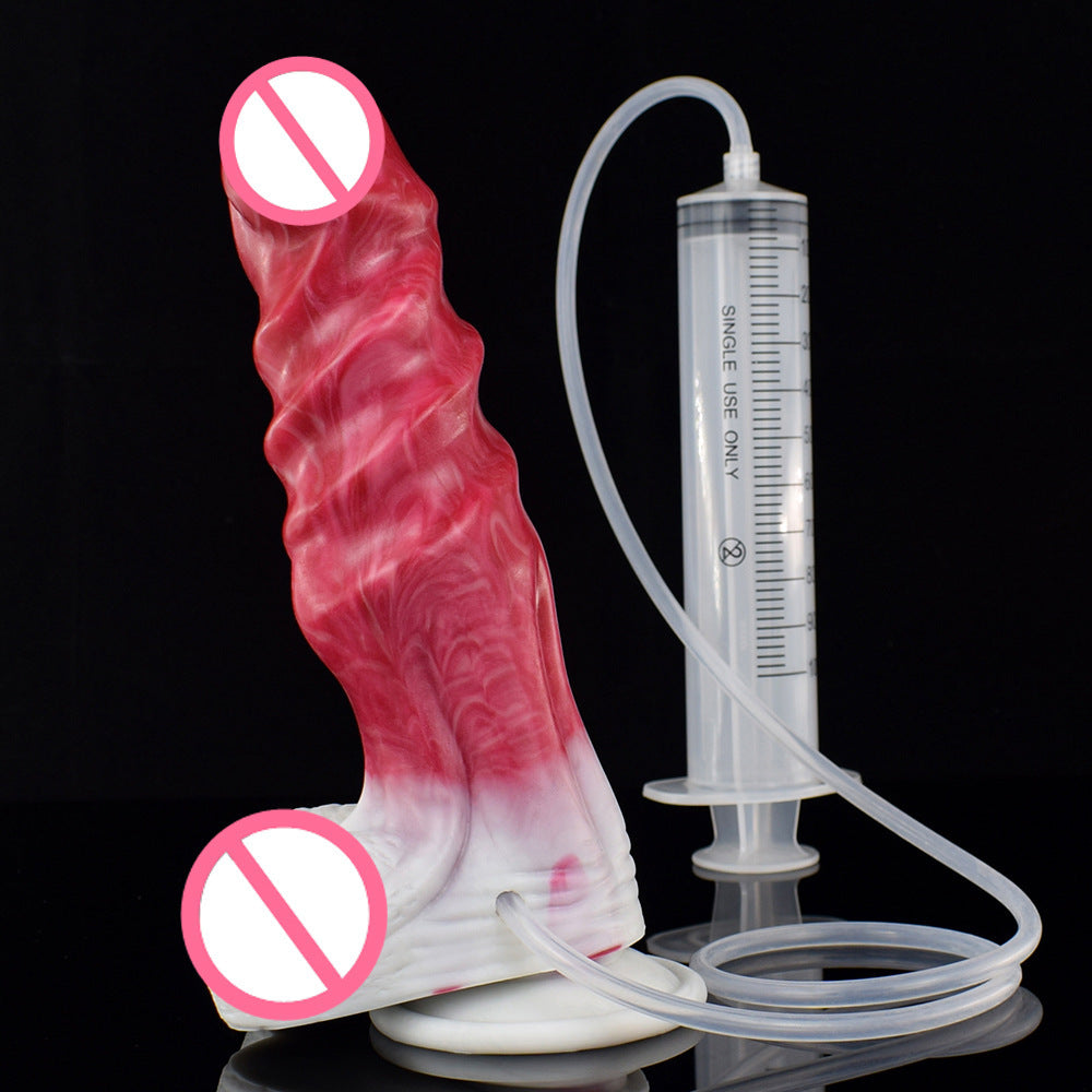 Ejakulierender Monsterdildo-Buttplug – Großes, spiralförmiges Sexspielzeug für die vaginale Prostatamassage für Frauen